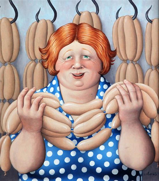 Ron Aris Sausages, 16.5 x 14.5in.